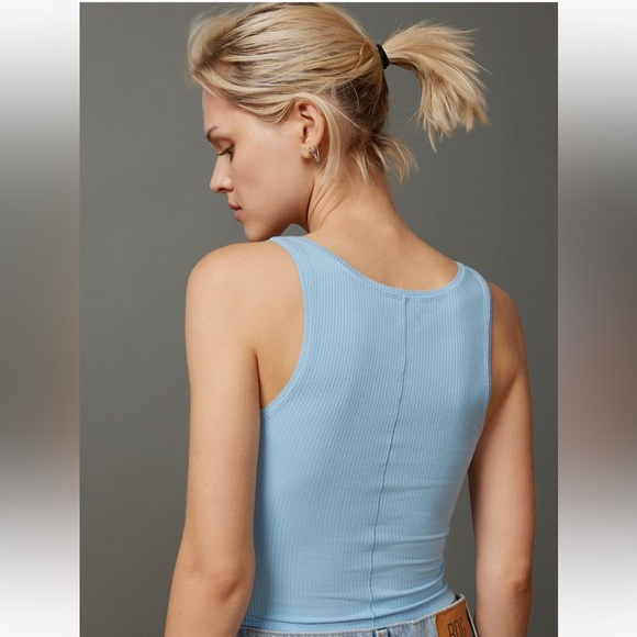BDG Light Blue Ribbed Tank Top - Picture 5 of 6